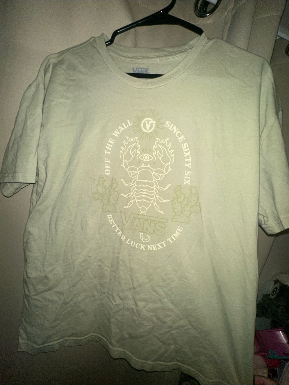 Vans Sage Green T-shirt scorpion meme size large